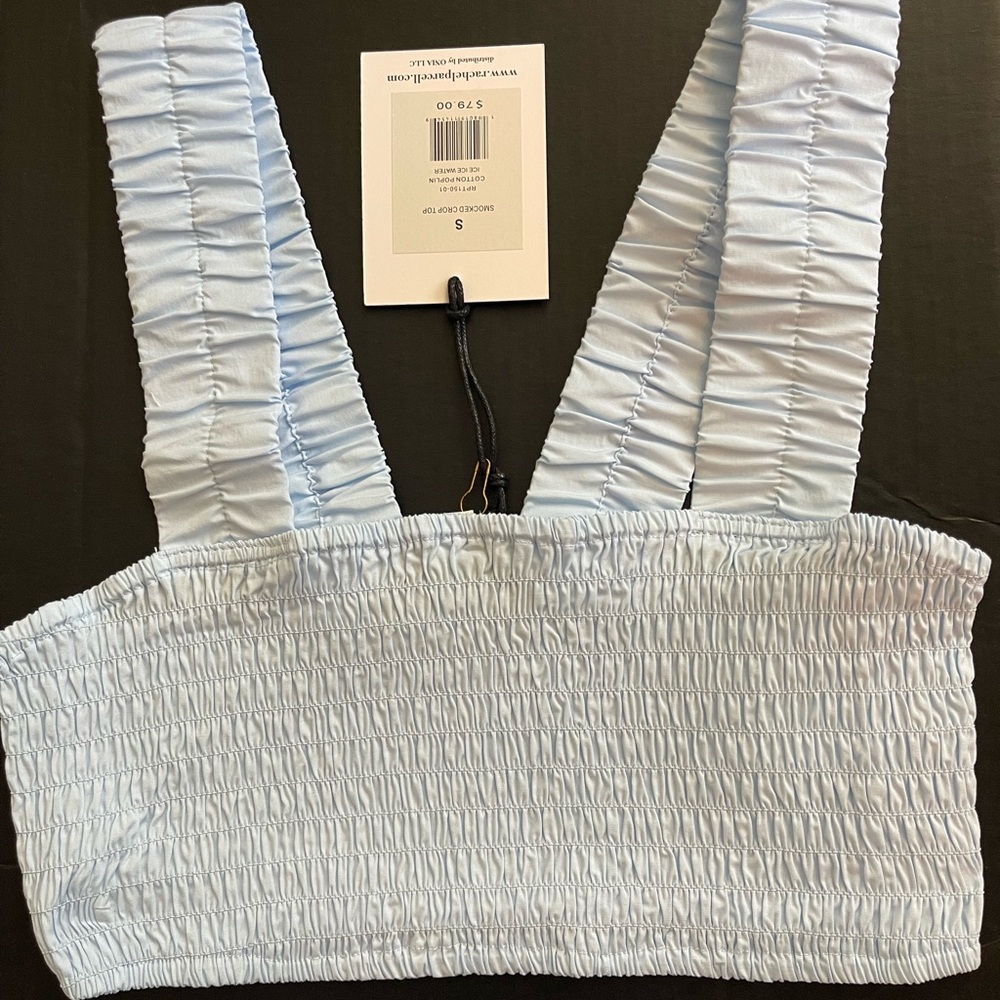 Rachel Parcell Light Blue Smocked Tank Top